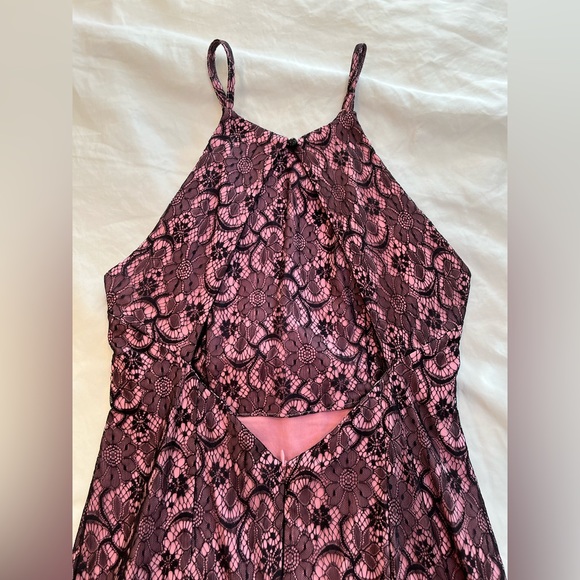 Bettie Page by Tatyana Black and Pink Open Back Retro Fitted Pencil Dress XL - Picture 2 of 5